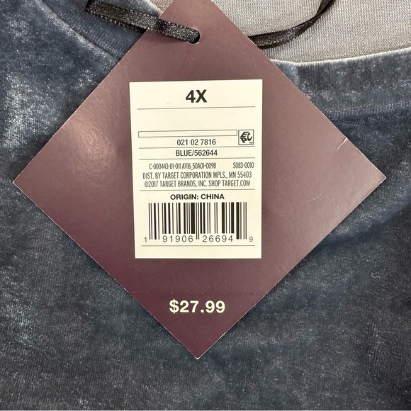 NWT Ava & Viv Blue Crushed Velvet Tunic Top - Picture 6 of 8